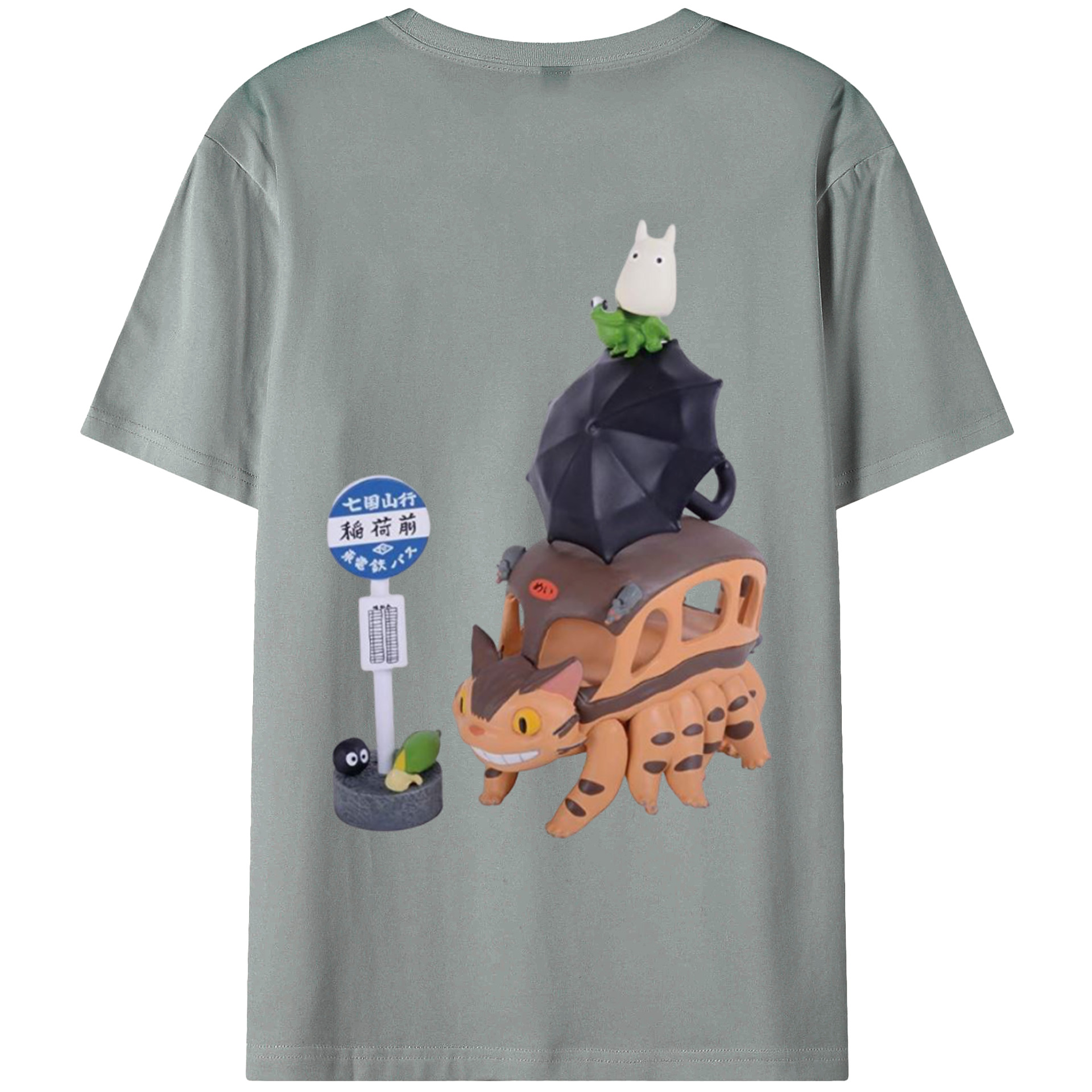 （画像用） となりのトトロ 草壁メイ 草壁サツキ My Neighbor Totoro Satsuki Kusakabe Mei Kusakabe 綿100％ メンズ半袖Tシャツ（バックプリント） 通気性